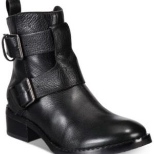Kenneth Cole Gentle Souls black leather moto ankle boots/booties 8.5